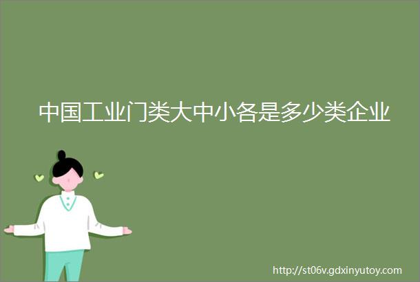 中国工业门类大中小各是多少类企业